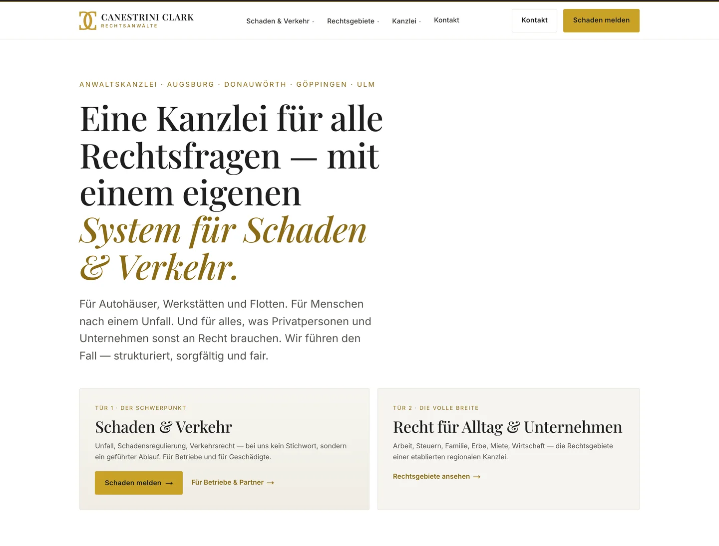 The Canestrini Clark website, designed by Aperture