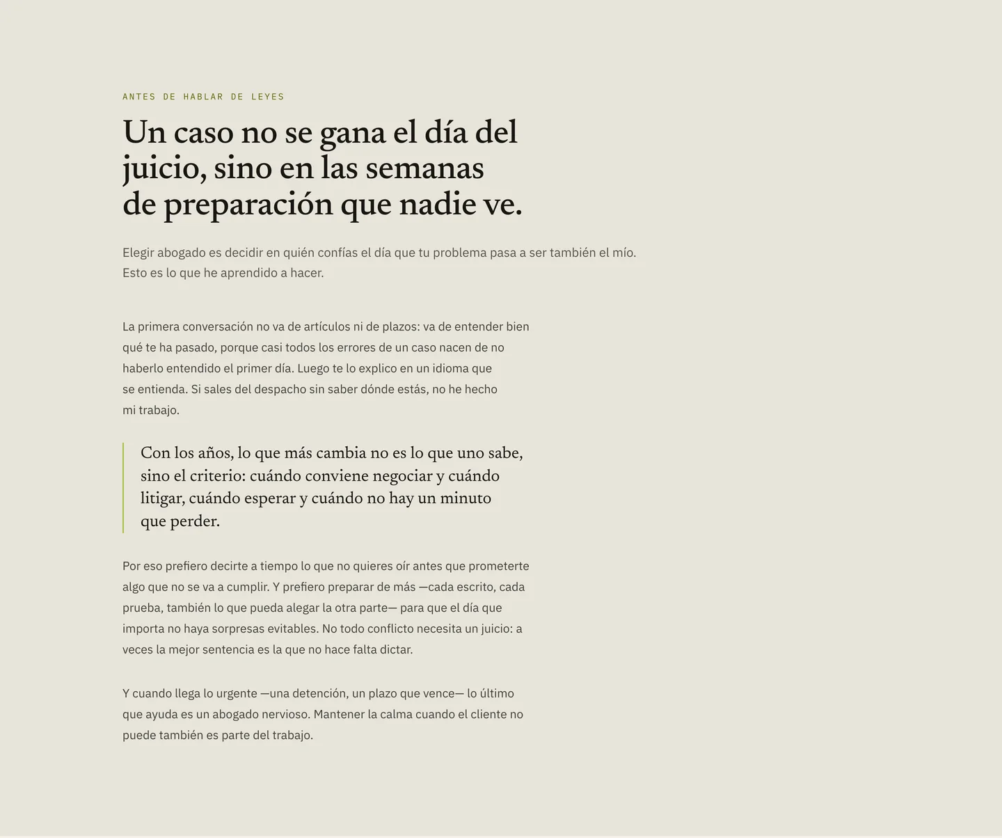 La web de Juan Arnaldo: un caso no se gana el día del juicio