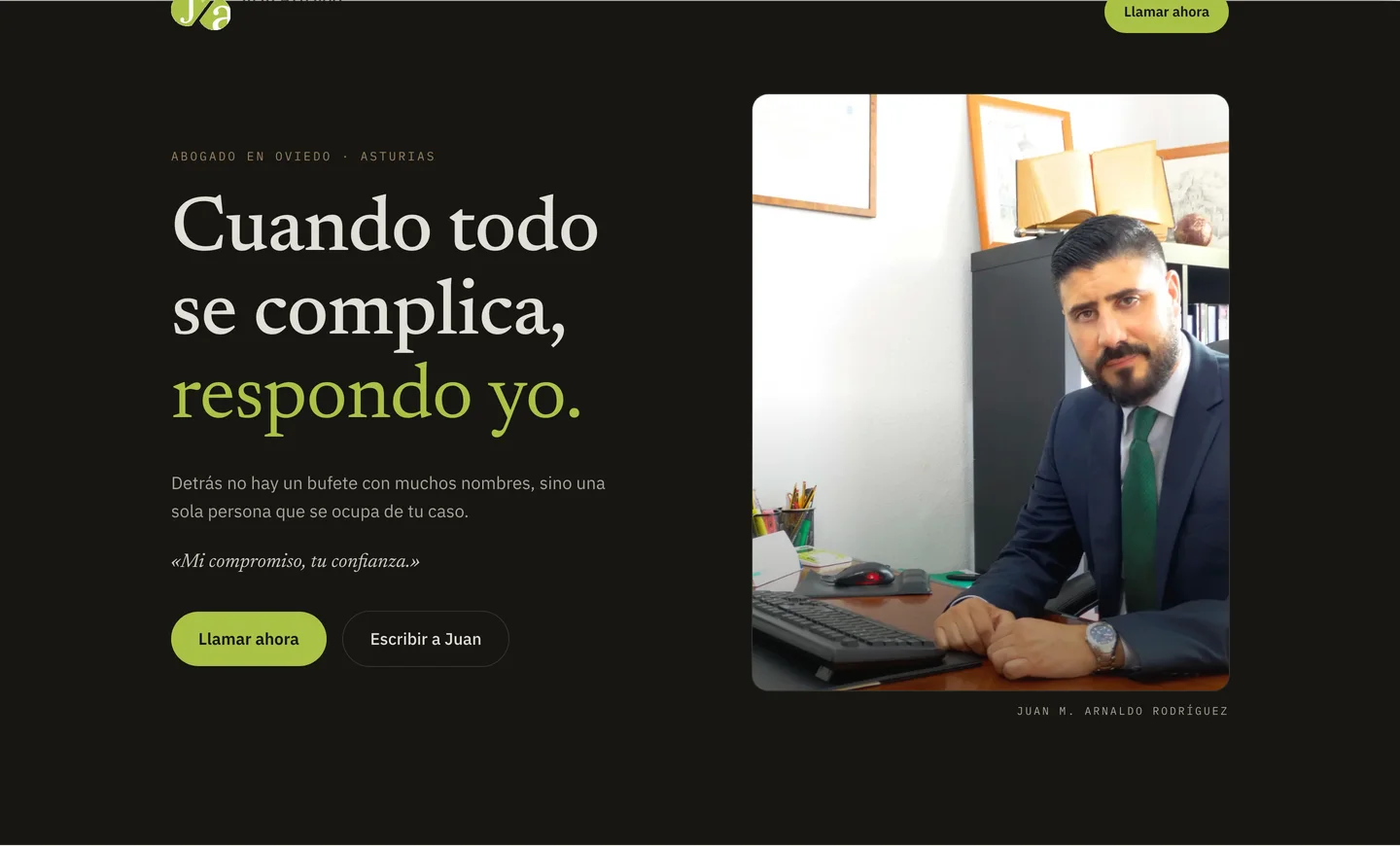 La web de Juan Arnaldo, diseñada por Aperture