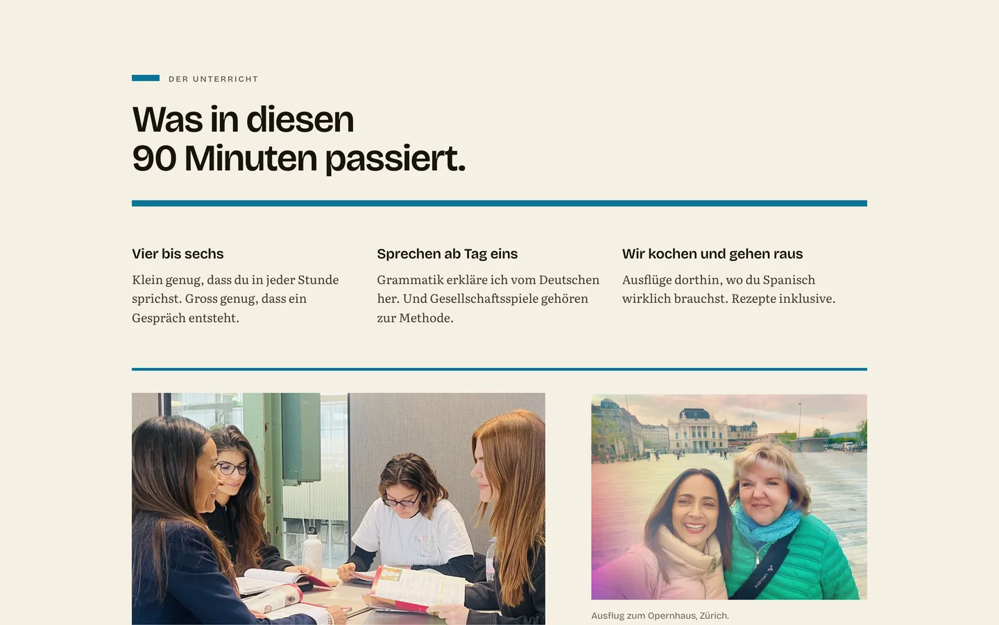 La web de Spanisch und Kultur: qué pasa en esos noventa minutos de clase