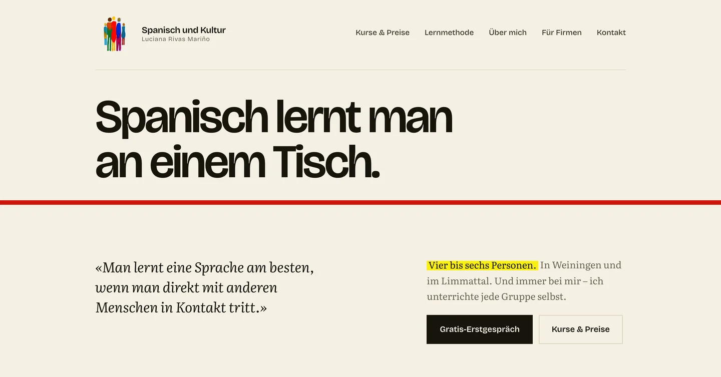 La web de Spanisch und Kultur, diseñada por Aperture