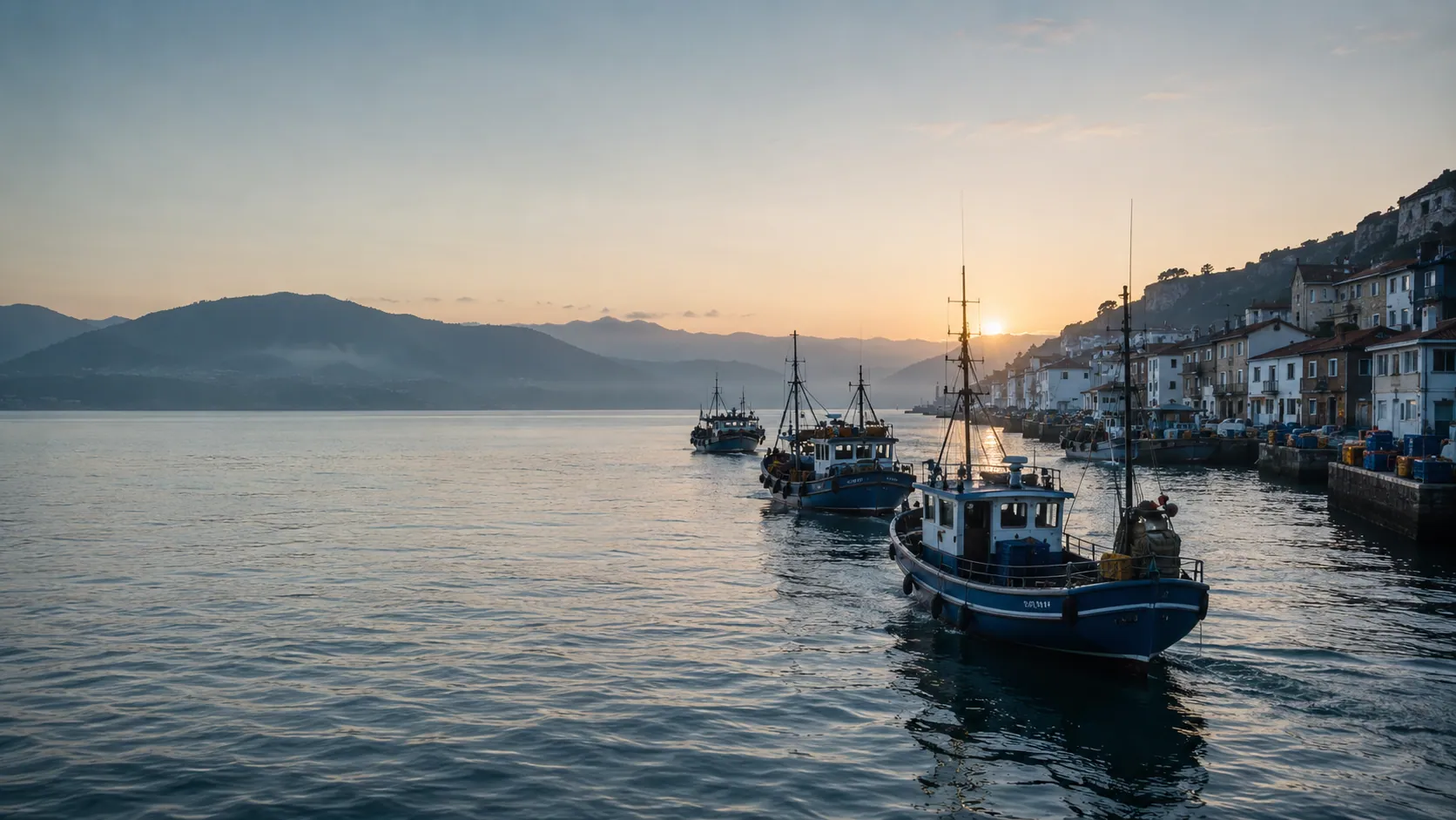 El puerto al amanecer