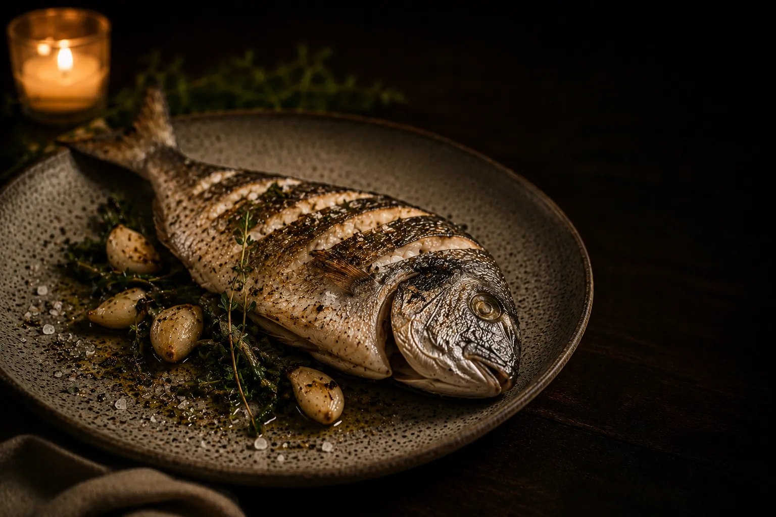 Sea bream baked in salt